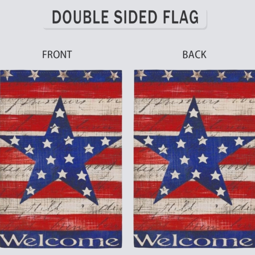 Patriotic Welcome Garden Flag NEW Double Sided Stars and Stripes